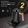 Electric Gooseneck Kettle, Coffee & Teapot with Digital Display- SS - Black