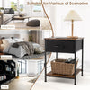 2-tier Nightstand Bedside End Sofa Coffee Table Beside Storage Table With Drawer