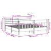 Bed Frame with Headboard White 180x200 King Solid Wood Pine Z5K1