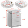 White High Gloss Bedside Table Cabinet LED Side End Table LED Living Room
