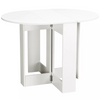 Drop Leaf Dining Table Space Saving Folding Kitchen Desk White Modern Compact
