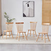 Set of 5 Solid Wood Windsor Spindle Back Dining Chairs Rectangular Dining Table