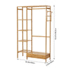 Wooden Clothes Rail Rack Garment Heavy Duty Coat Hat Hanging Stand Open Wardrobe