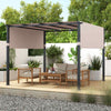 lat Top Pergola 305 x 305 cm Outdoor Pergola with Retractable Canopy-Beige