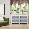 Elegant White Radiator Cover Case for Heater Burn Protection Slatted MDF Boards