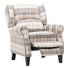 Recliner Armchair Tartan Chair Wing Back Sofa Lounge Chair Adjustable Footrest