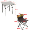 Folding Picnic 52cm Square Table w/ 4 Fishing Chairs BBQ Camping Party RV Set