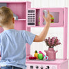 Kids Corner Wooden Playset Pretend Toddler Kitchens Cooking Toy Light JOYLDIAS