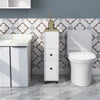 Movable Bathroom Storage Cabinet Narrow Toilet Paper Holder Side Cabinet White