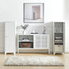 Industrial TV Stand Cabinet Storage 4 Shelves Metal Sideboard Living Room w Door