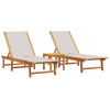 Loungers 2 pcs with Table Grey Solid Wood Acacia and V6R7
