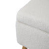 Teddy Fleece Ottoman Storage Seat Footstool Dressing Vanity Chair w/Wood Legs