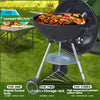 57cm Charcoal Grill BBQ with Thermometer, Stand Wheels& Cooker with Porcelain