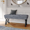 Modern Ottoman Bench Fabric Padded Footrest Entry Hallway Shoe Bench Window Seat