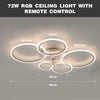 LED Ceiling Fan Light Dimmable Living Room Chandelier Lamp With Remote Control