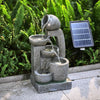 Solar Power Water Fountain Garden Water Feature with LED Light Indoor Outdoor