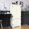 Freestanding Floor Cabinet Wooden Storage Organizer Chest with Adjustable Shelf