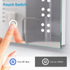 LED Bathroom Mirror with Shaver Socket Demister Illuminated Lights Touch Control