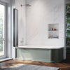 Bath Shower Screen 5 Folding Wet Room Black Frame Safety Glass Panel 1200x1400mm