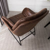 Faux Distressed Brown Leather Armchair Occasional Lounge Accent Chair Tub Sofa