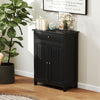 Bathroom Floor Cabinet Freestanding Storage Organizer w/2 Doors-Black