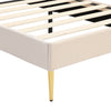 3ft Velvet Upholstered Single Bed Frame with Headboard & Storage Bench, Beige