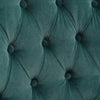 Nordic Green Velvet Armchair Buttoned Tufted Single Sofa Chair Chesterfield Back