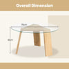 Round Coffee Table Modern Tempered Glass Top Table w/ Transparent Table
