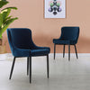 2/4/6 Pcs Dining Chairs Set Velvet Padded Seat Metal Legs Kitchen Armchair Home