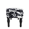 Storage Ottoman Seat Cow Print Velvet Bed End Stool Entryway Rest Window Bench