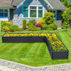 Rectangular Galvanized Steel Planter Box Garden Splicable Flower Trough Grow Bed
