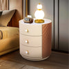 Retro Round Nightstand 3 Drawer Chest of Drawer Cabinet Accent End Table Bedroom