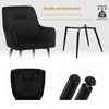 2PCs Dining Chairs Velvet Metal Legs Leisure Reception Chair Restaurant Black