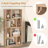 Floor Standing Open Display Shelving Wooden Storage Cabinet Natural