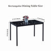 Set of Black Marble MDF Top Dining Table with 4x Grey Faux Leather Chairs