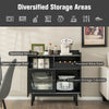 Kitchen Storage Cabinet Wooden Buffet Sideboard Cupboard 2 Sliding Glass Doors
