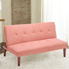 Modern Sofa Bed 2 Seater Pink Fabric Couch Settee Recliner Sleeper Living Room
