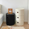 Plastic Storage Cabinet Floor Standing Round Cupboard Bedside Table Nightstand