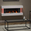 52'' Electric Fireplace Heater LED Fire 7 Flame White Surround WIFI/ Remote Heat