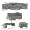 8 Seater Rattan Corner Sofa Set Outdoor Garden Furniture Cushion Coffee Table