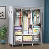 Canvas Wardrobe With Hanging Rail Shelving Fabric Clothes Storage Large Cupboard