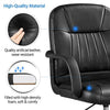 Home Office Chair Leather Computer Chair Adjustable Study Chair with Arms Black
