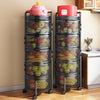 6-Tiers Kitchen Rotating Storage Trolley Cart Free Standing Vegetable Shelf 90cm