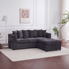 Modern L-Shaped Corner Sofa 3 Seater Armchair Couch With Storage Chaise 6 Pillow