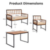 4 Pieces Acacia Wood Patio Dining Set-Natural