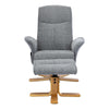The Alexandria Swivel Recliner Chair with Heat & Massage - Lake Blue Fabric