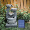 Solar Garden Water Feature Fountain with LED Light Outdoor Cascading Bowls ECO