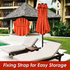 4.6M Outdoor Extra Large Umbrella Double-Sided Parasol W/ Solar LED Lights