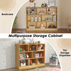 Costway Wood Storage Cube Bookcase 3 Tier 8 Cube Open Shelf Storage Cabinet
