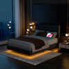 Floating LUXURY UPHOLSTERED BED FRAME 4FT6 Double Size With Padded Headboard